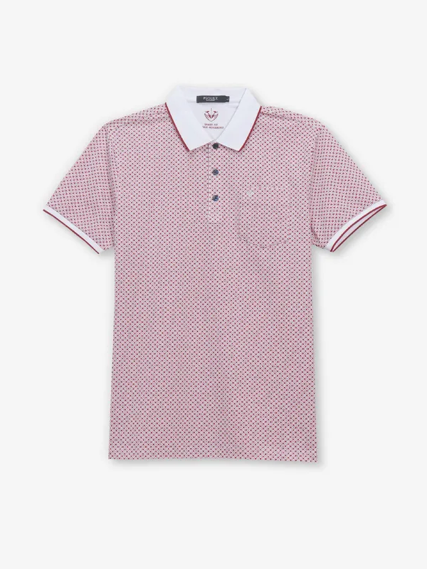 PSOULZ red and white cotton printed t-shirt