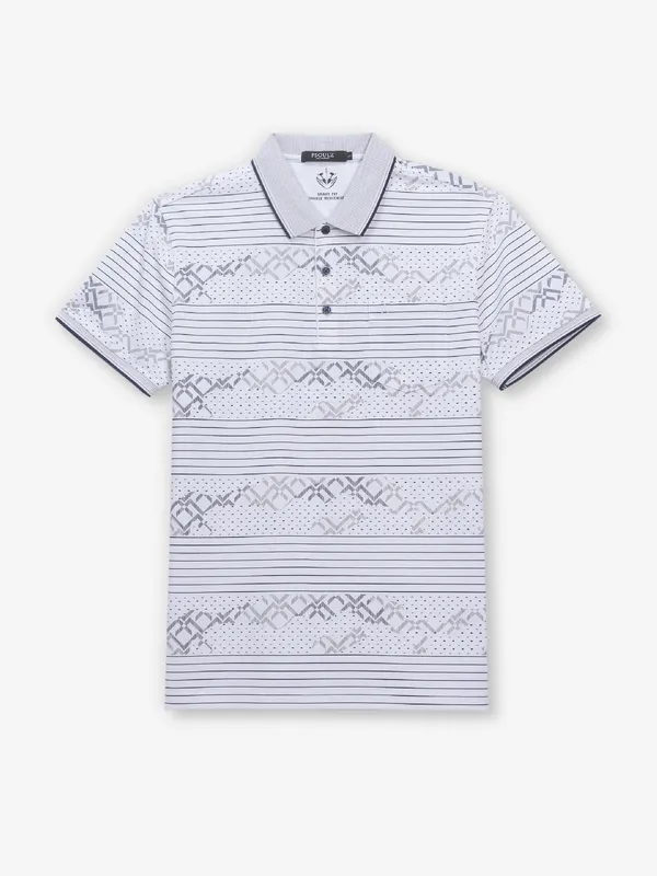 PSOULZ white printed slim fit t-shirt