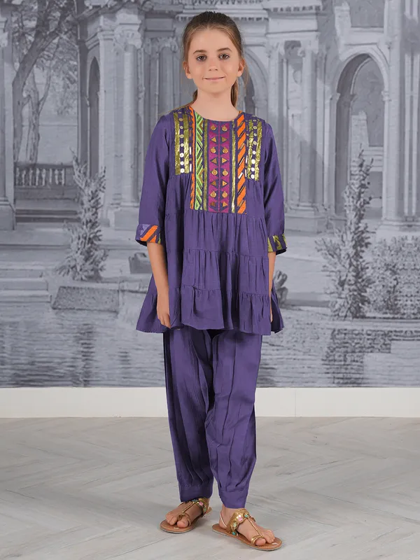 Purple co-ord set in smooth cotton
