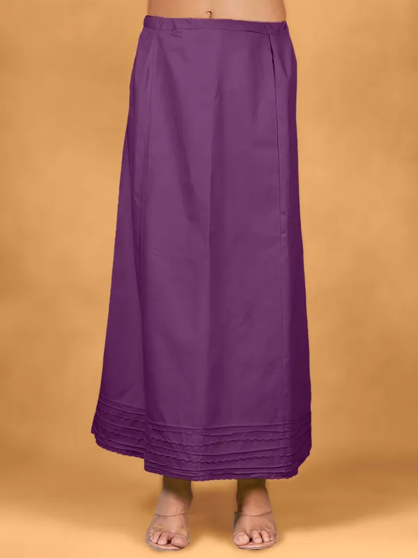 Purple cotton plain petticoat