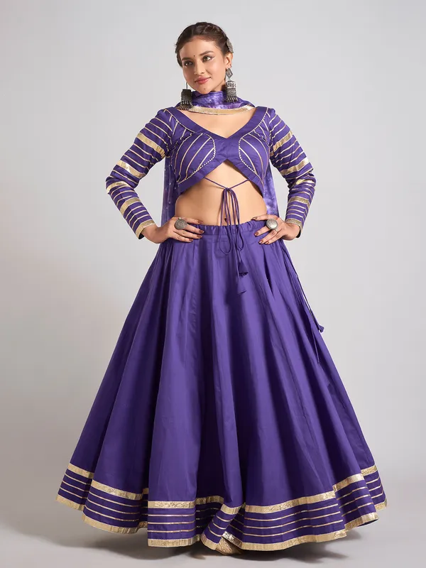Purple gota work navratri wear chaniya choli