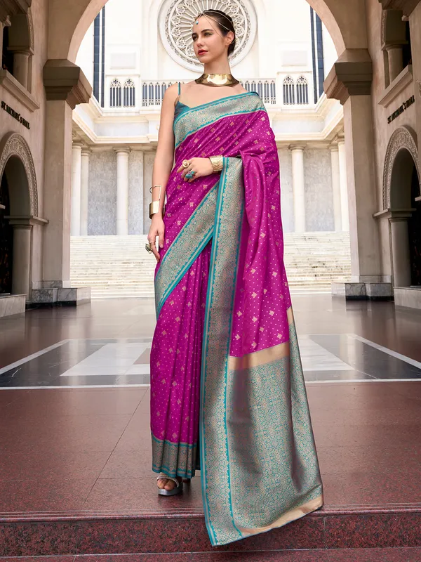 Purple saree in soft silk