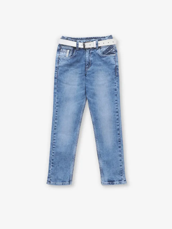 RAGS light blue washed denim jeans with elastic