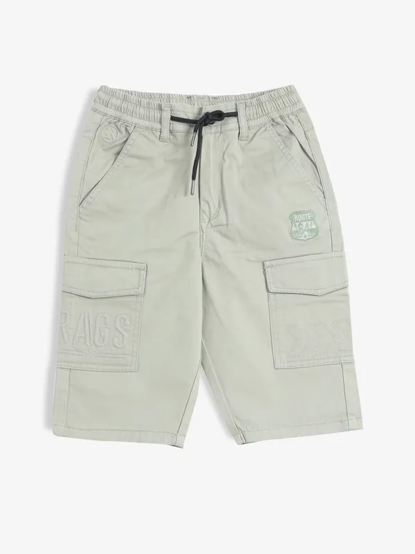 RAGS sage green solid shorts