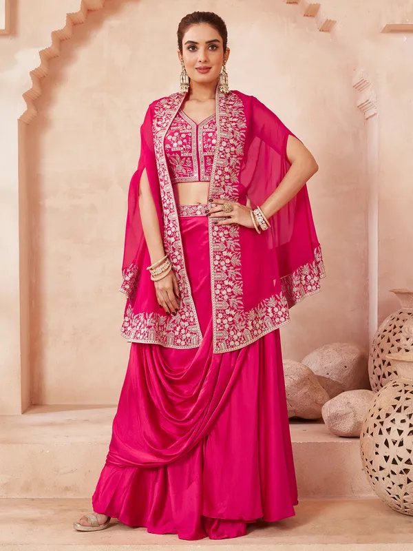 Rani color designer satin silk lehenga choli