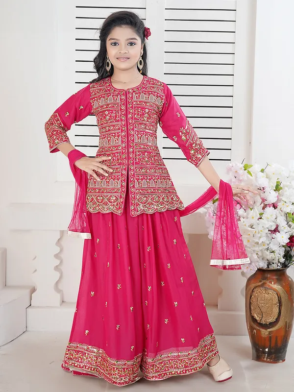 Rani color georgette embroidery palazzo salwar suit