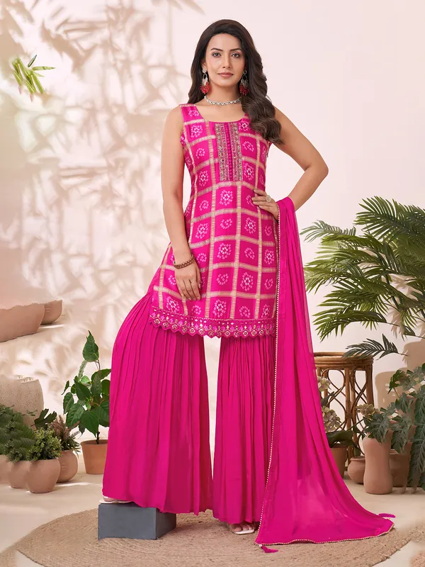 Rani color printed sharara suit in silk