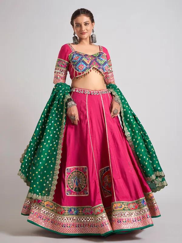 Rani silk navratri wear chaniya choli ensemble