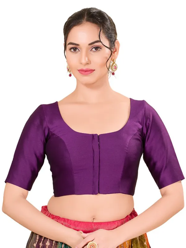 Readymade purple cotton silk blouse