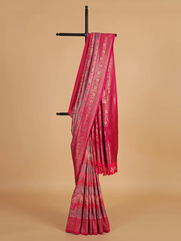 Red radiating silk wedding wear saree