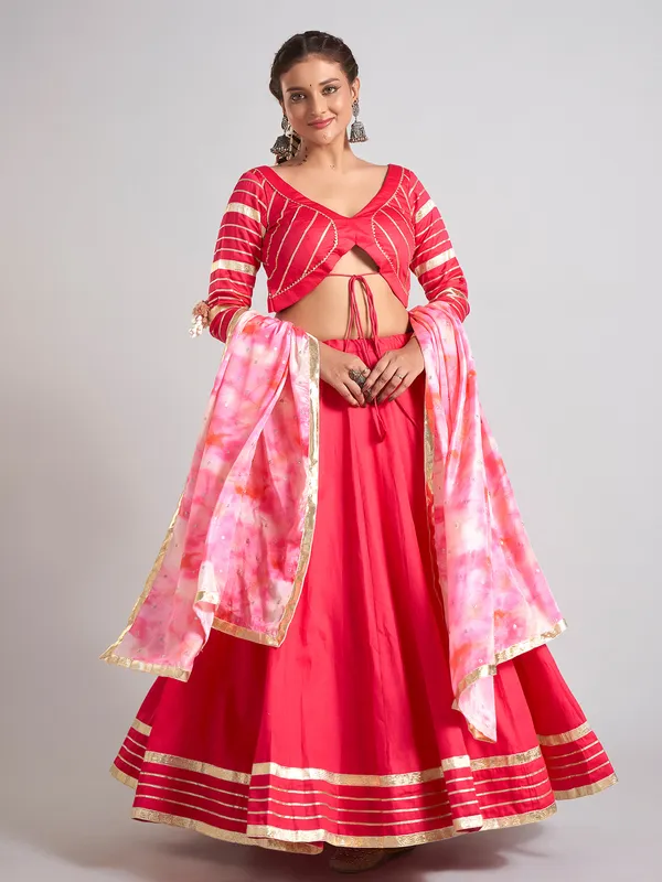 Red silk navratri wear chaniya choli