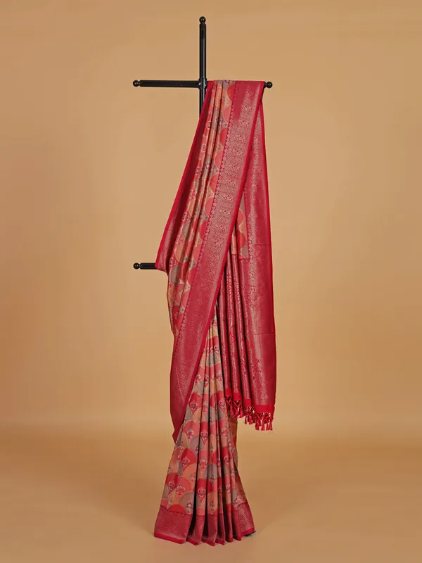 Red stunning wedding wear silk saree