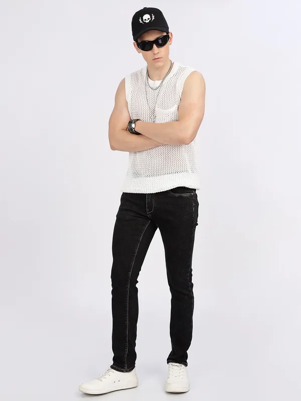 REX STRAUT straiight fit black jeans