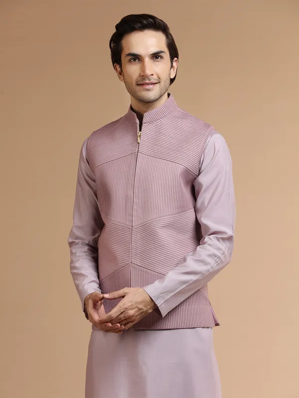 Rich onion pink silk waistcoat set