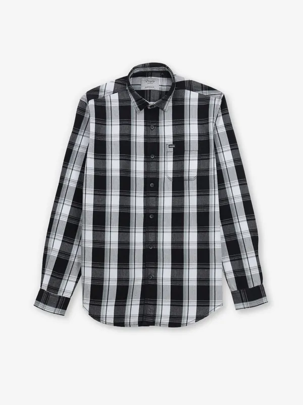 RIVER BLUE black checks cotton shirt for casual wear