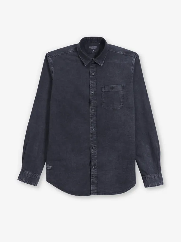 RIVER BLUE black full sleeve denim shirt for men