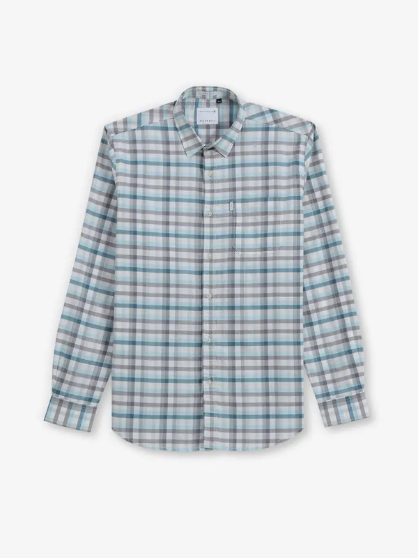 RIVER BLUE  blue checks shirt for men