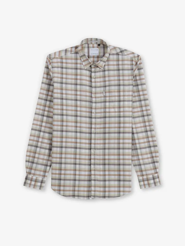 RIVER BLUE Checks khaki shirt for men