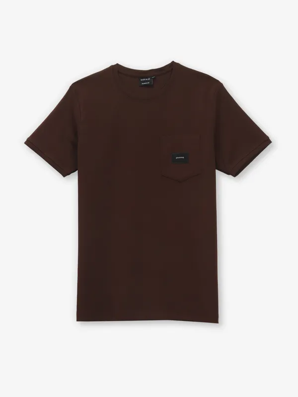 RIVER BLUE coffee plain cotton t-shirt