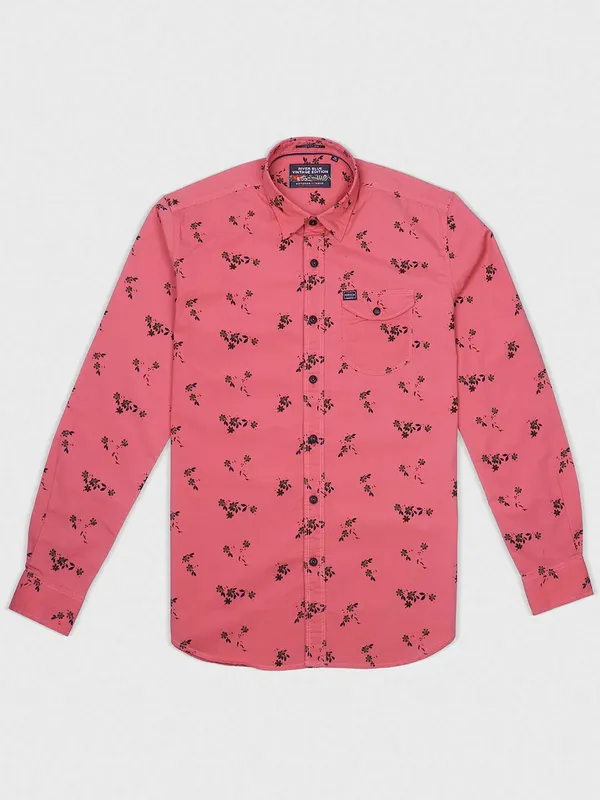 River Blue coral pink cotton shirt