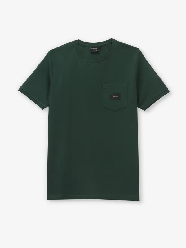 RIVER BLUE cotton plain t-shirt