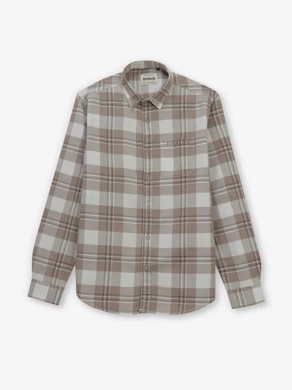 RIVER BLUE cotton shirt in coffee