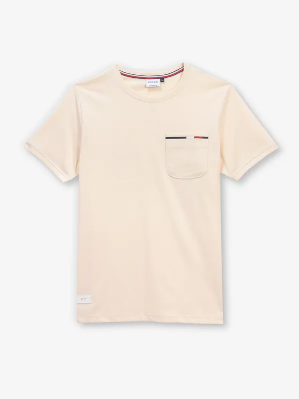 RIVER BLUE cream cotton t-shirt
