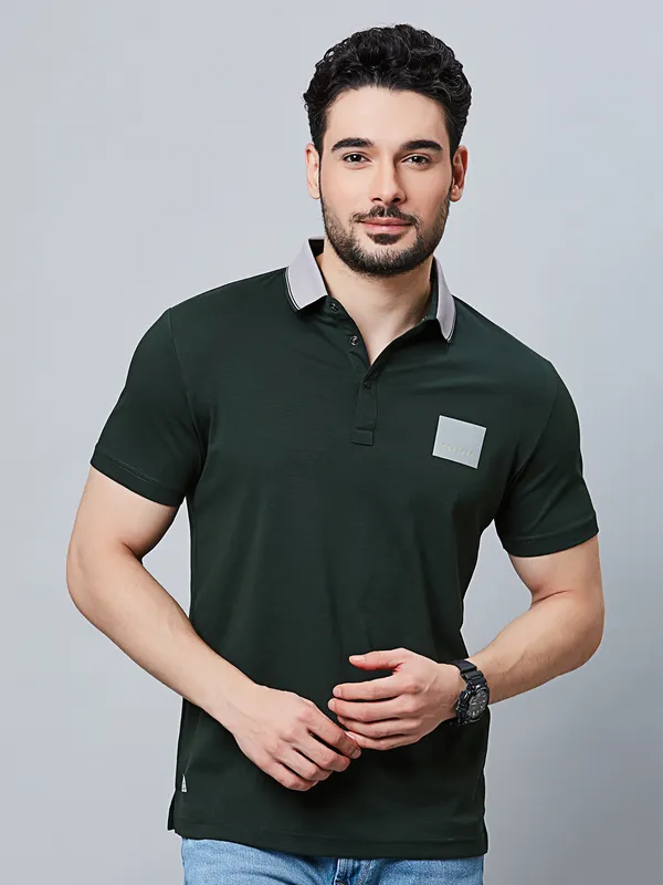 River Blue dark green plain t-shirt