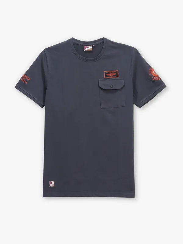 RIVER BLUE dark grey cotton t-shirt