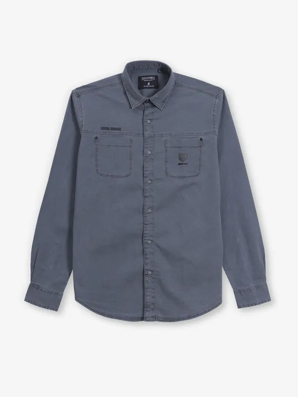 RIVER BLUE grey denim casual shirt