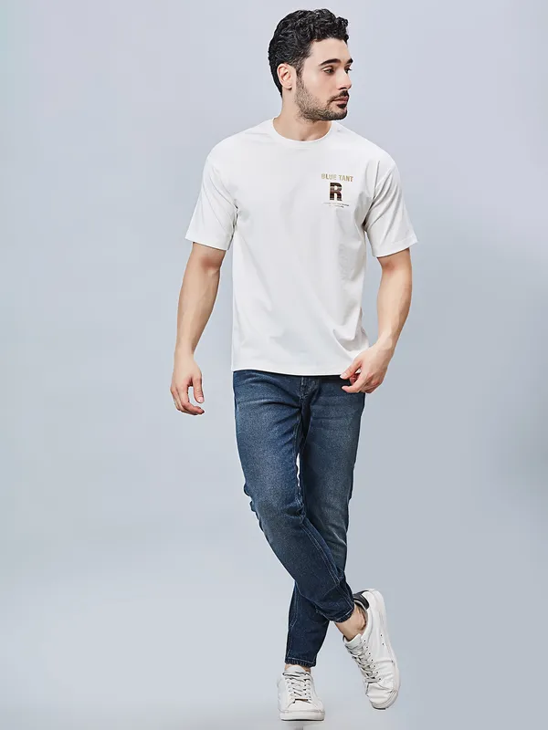 RIVER BLUE grey t-shirt for men in cotton
