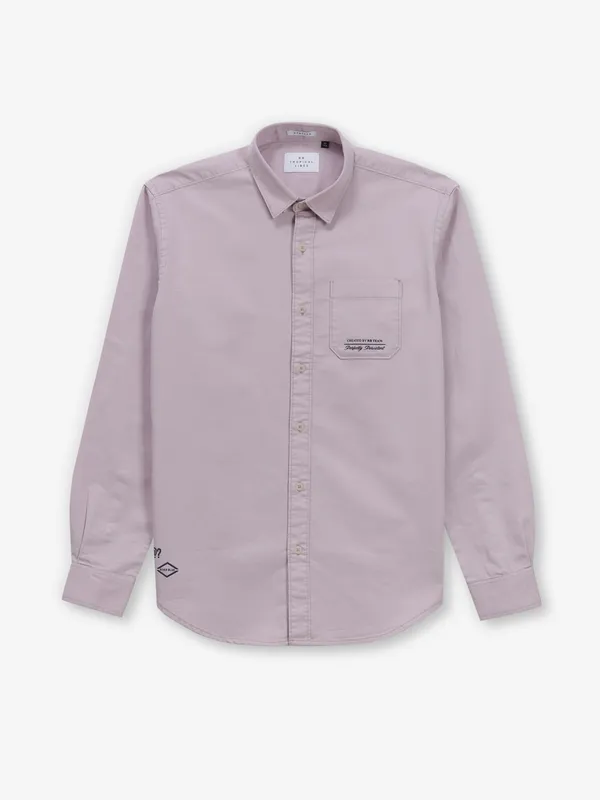 RIVER BLUE lilac purple plain cotton shirt