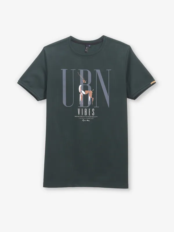 RIVER BLUE mint green cotton printed t-shirt