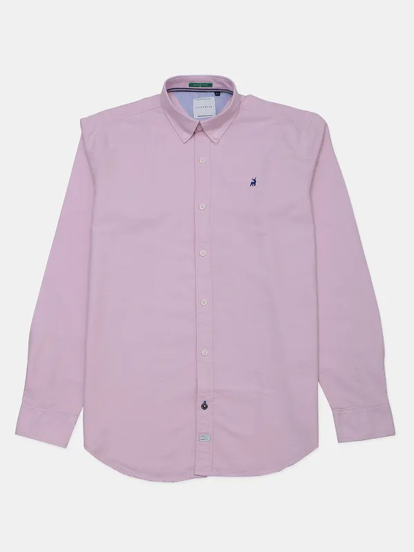 River Blue pink plain casual cotton men shirt
