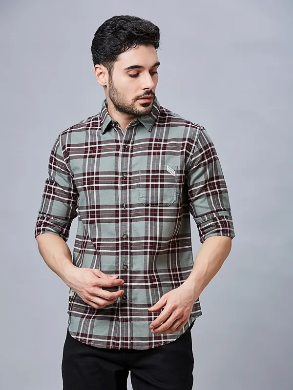 RIVER BLUE pista colour stripe pattern shirt