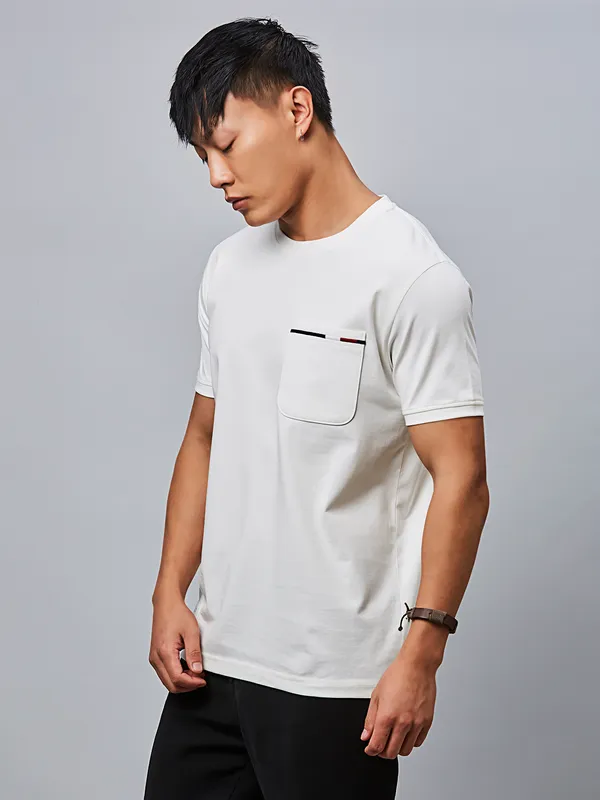 RIVER BLUE plain white cotton t-shirt