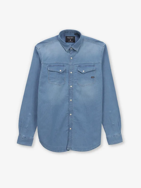 RIVER BLUE sky blue denim shirt