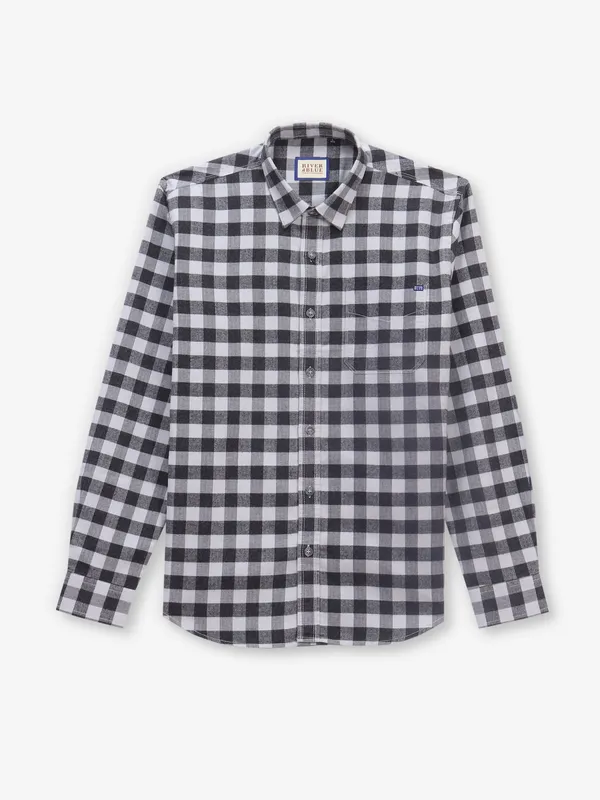 RIVER BLUE white and black cotton shirt