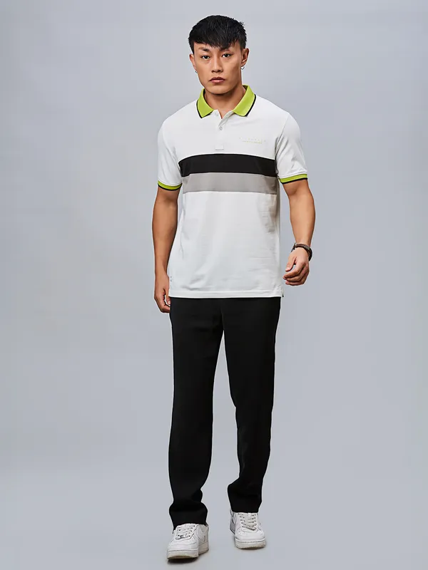 RIVER BLUE white colorblock t-shirt