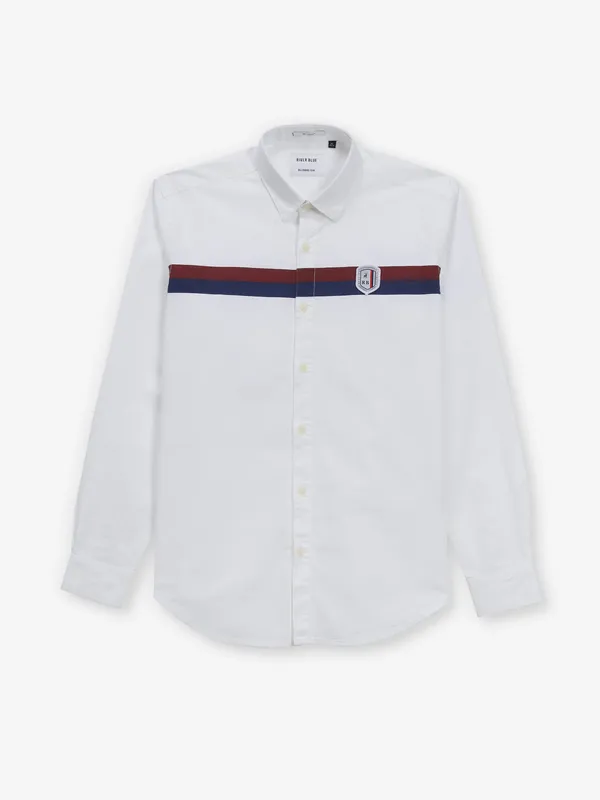 RIVER BLUE white cotton shirt for men