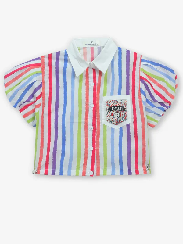 ROXY blue stripe cotton cro top