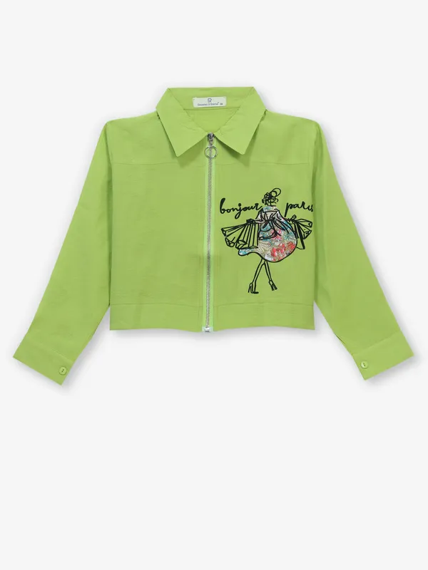 ROXY light green printed crop top