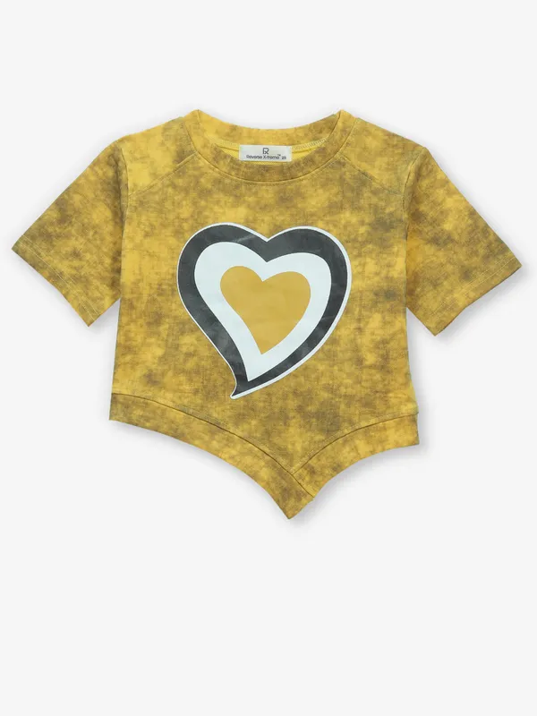 ROXY printed mustard yellow top