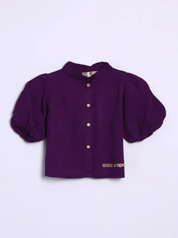 Roxy purple plain cotton top