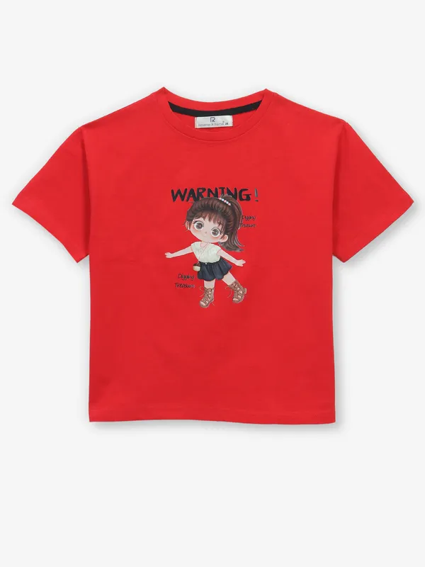 ROXY red cotton printed t-shirt