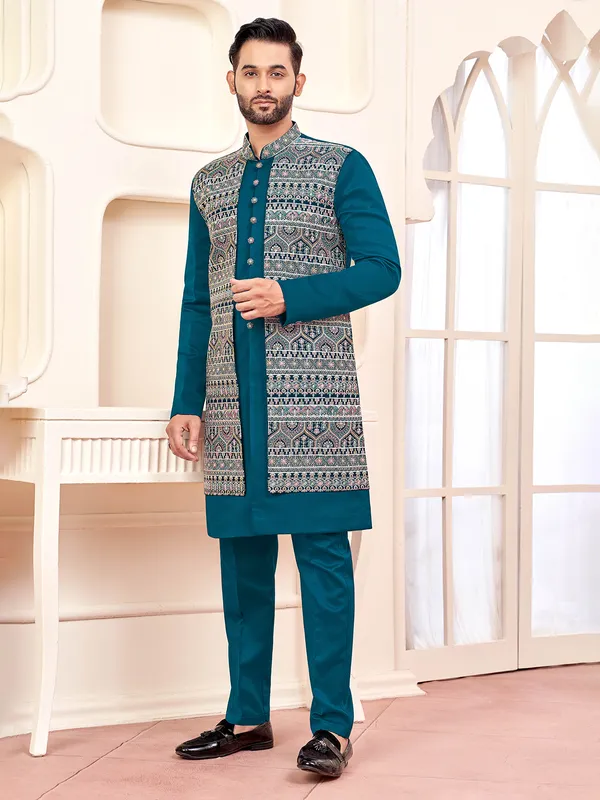 Royal rama green indo western for receptions