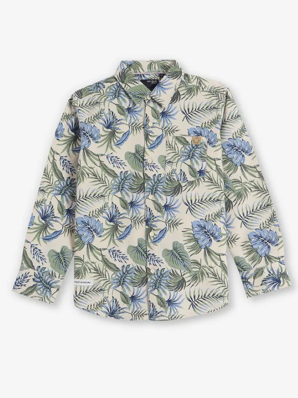 RUFF beige printed cotton shirt