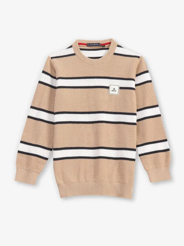 RUFF beige stripe knitted t-shirt