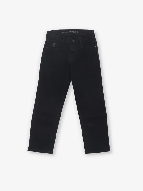 RUFF black solid denim jeans