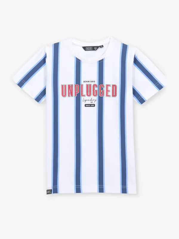 RUFF blue and white striped cotton t-shirt